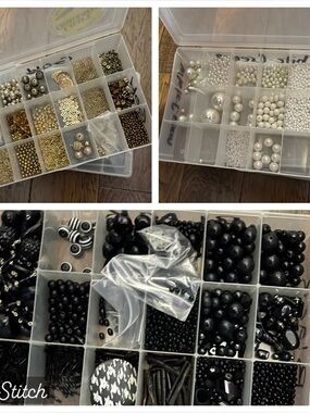 3️⃣Containers Beads: Black; Gold; White/Cream
